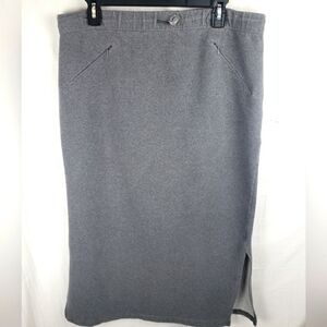 Cherokee Gray Women's Sweatskirt W/side Splits Sz L